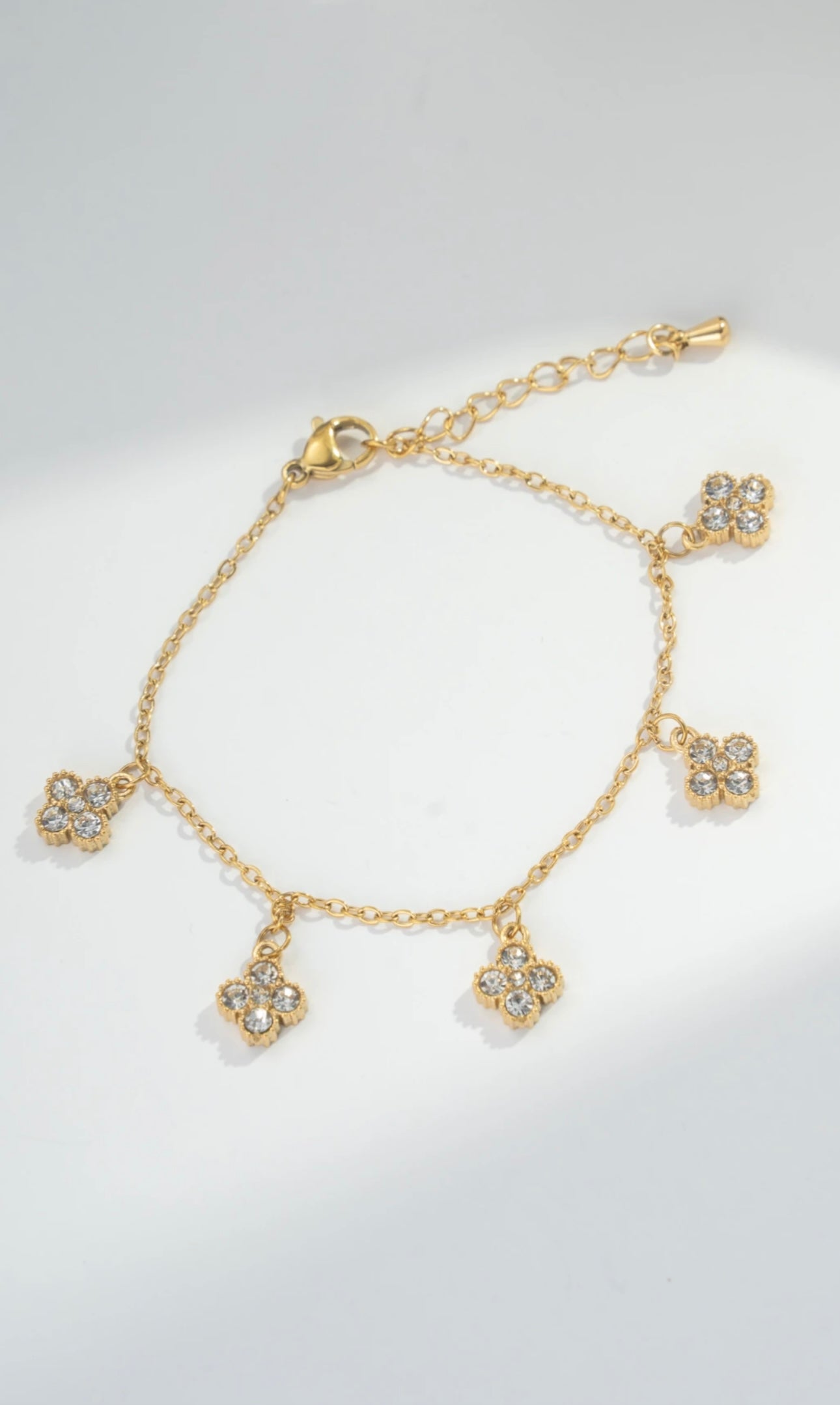 Bracelet charms trèfles scintillants