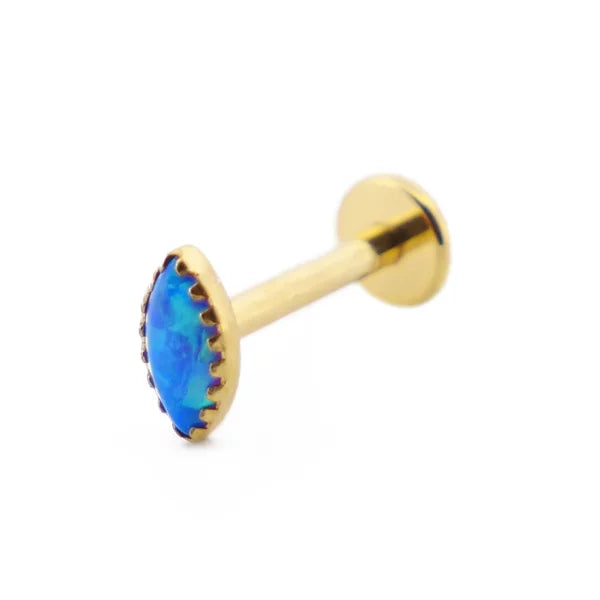 Labret Titane PVD Gold Interne Stérile Opale Synthétique