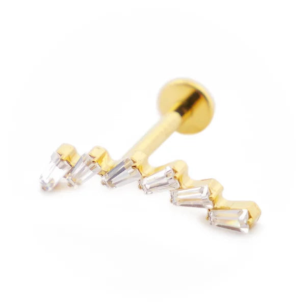 Labret Titane PVD Interne Stérile motif Cristaux domino