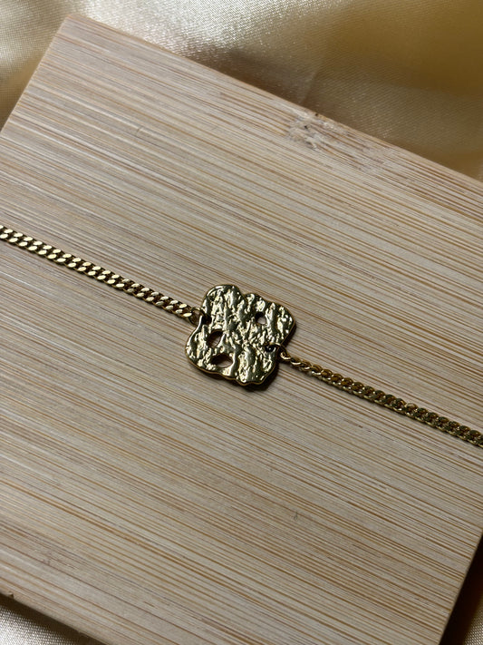 Bracelet pépite d'or doré plate