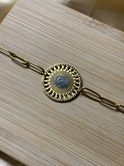 Bracelet médaillon soleil