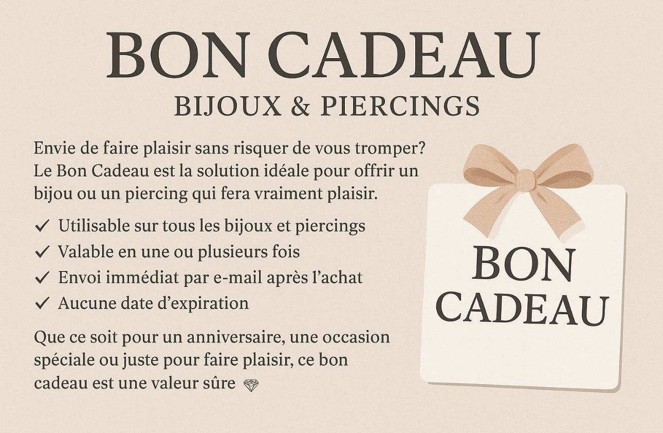 Cartes cadeau - Bijoux & Piercings