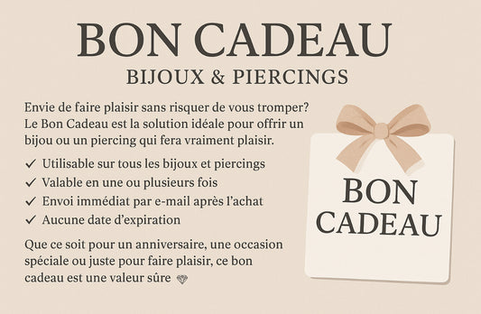 Cartes cadeau - Bijoux & Piercings