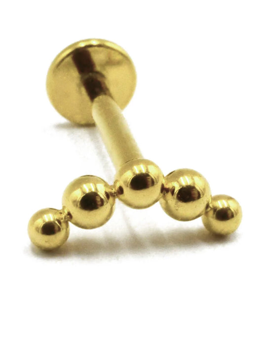 Labret motif perles dorées