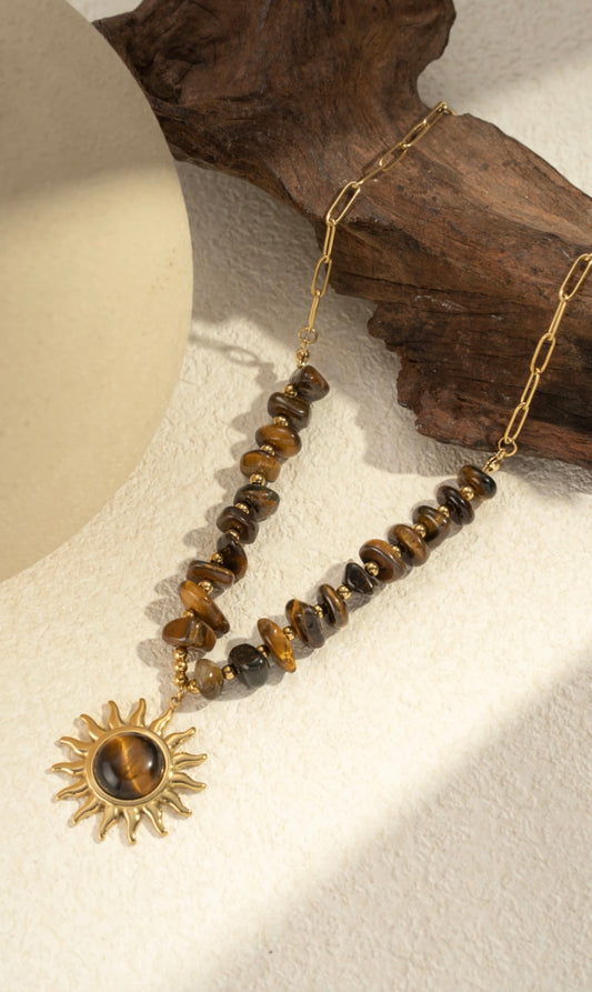 Collier soleil & œil de tigre