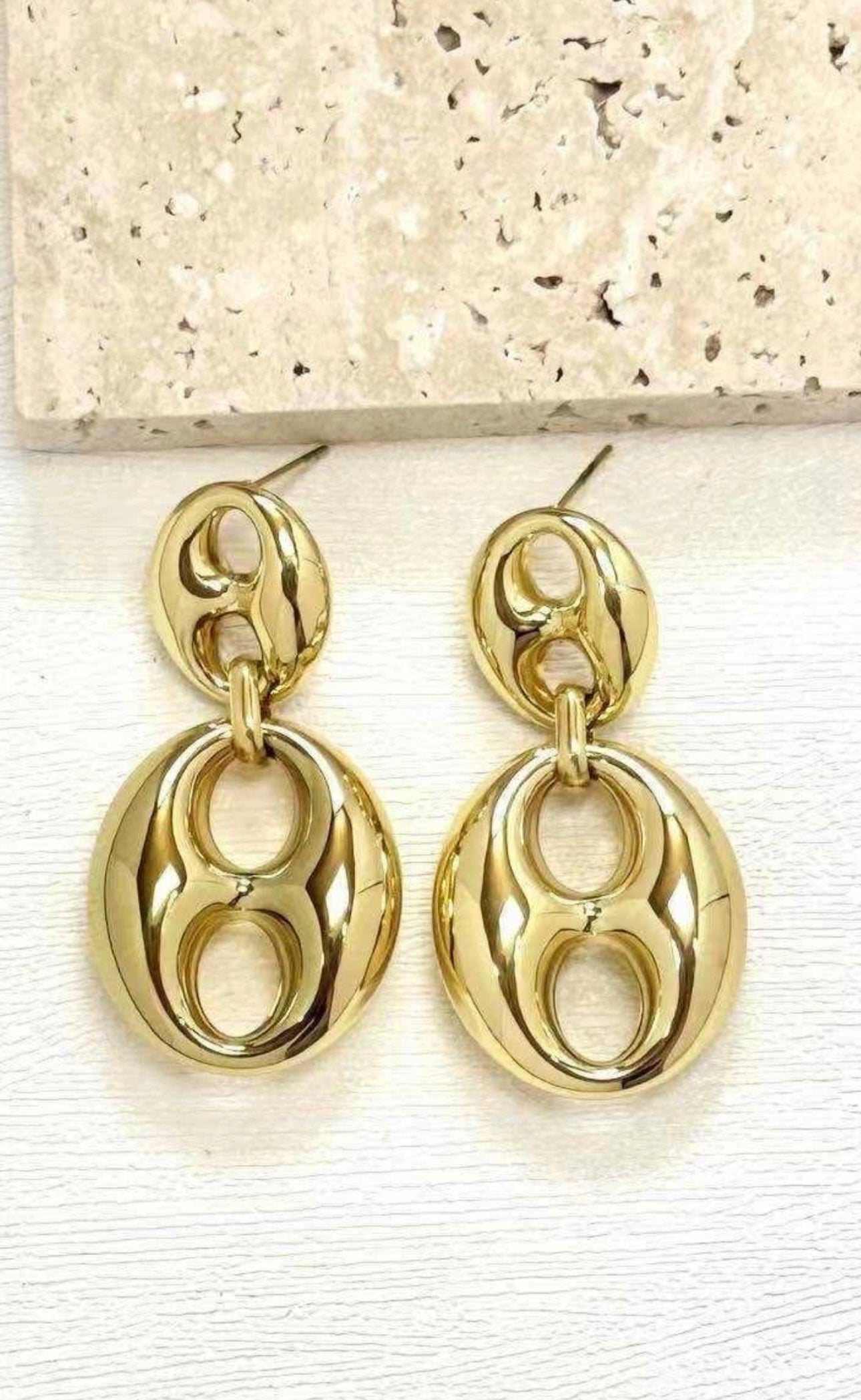 Boucle d'oreille maille café