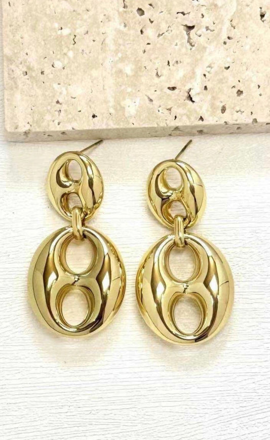 Boucle d'oreille maille café