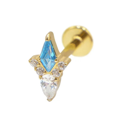 Labret Titane PVD Interne Stérile motif losange